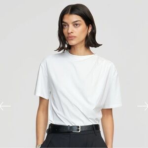 Modern Citizen Roen Jersey Draped Tee – Size Large – White. NWOT